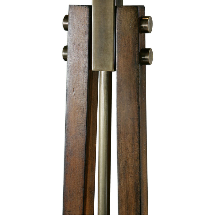 Uttermost 28105 One Light Floor Lamp, Brushed Coffee Bronze Iron