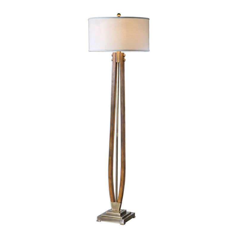 Uttermost 28105 One Light Floor Lamp, Brushed Coffee Bronze Iron
