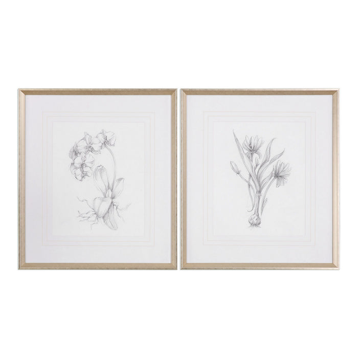 Uttermost 33649 Wall Art, Silver Leaf