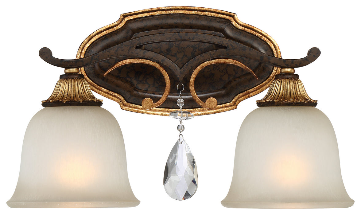 Metropolitan N1462-652 Two Light Bath, Raven Bronze W/Sunburst Gold H
