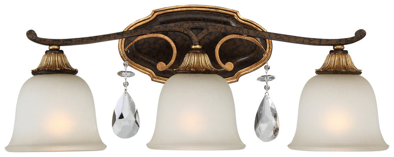 Metropolitan N1463-652 Three Light Bath, Raven Bronze W/Sunburst Gold H