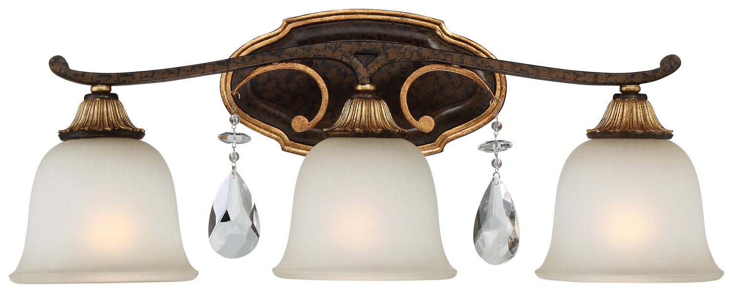 Metropolitan N1463-652 Three Light Bath, Raven Bronze W/Sunburst Gold H