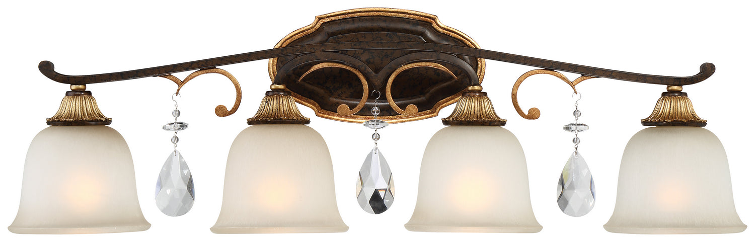 Metropolitan N1464-652 Four Light Bath, Raven Bronze W/Sunburst Gold H