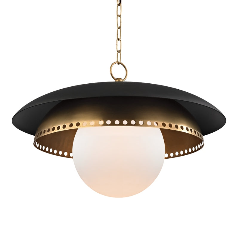 Hudson Valley 3325-AGB One Light Pendant, Aged Brass