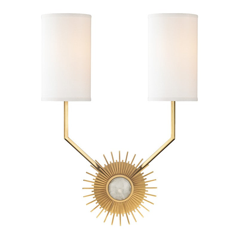 Hudson Valley 5512-AGB Two Light Wall Sconce, Aged Brass