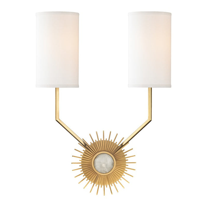 Hudson Valley 5512-AGB Two Light Wall Sconce, Aged Brass