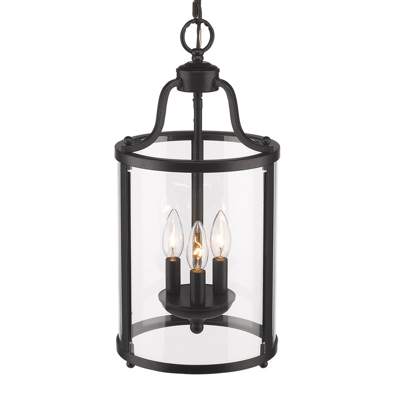 Golden 1157-3P BLK Three Light Pendant, Matte Black