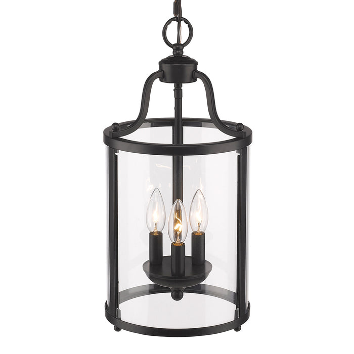 Golden 1157-3P BLK Three Light Pendant, Matte Black