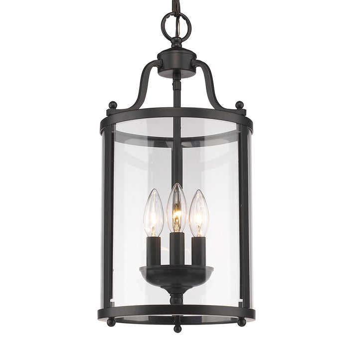 Golden 1157-3P BLK Three Light Pendant, Matte Black