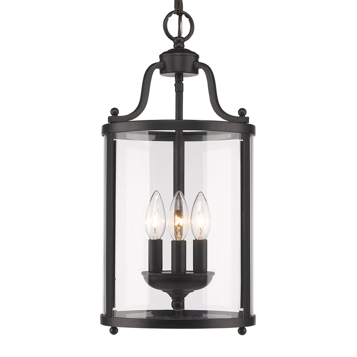 Golden 1157-3P BLK Three Light Pendant, Matte Black