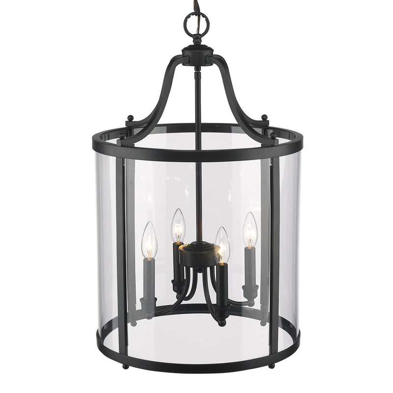 Golden 1157-4P BLK Four Light Pendant, Matte Black