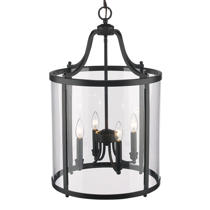 Golden 1157-4P BLK Four Light Pendant, Matte Black