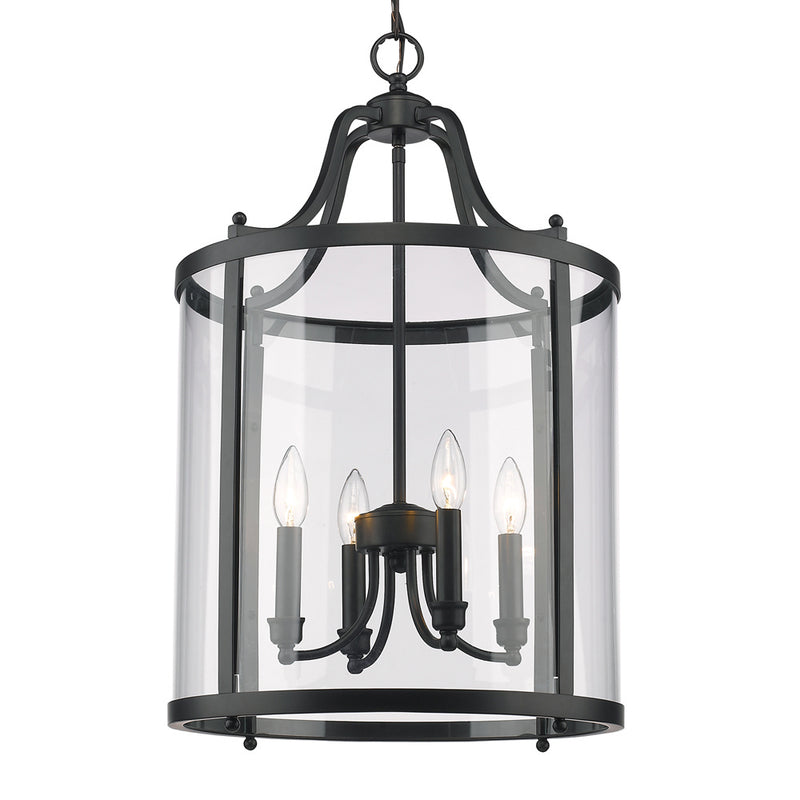 Golden 1157-4P BLK Four Light Pendant, Matte Black