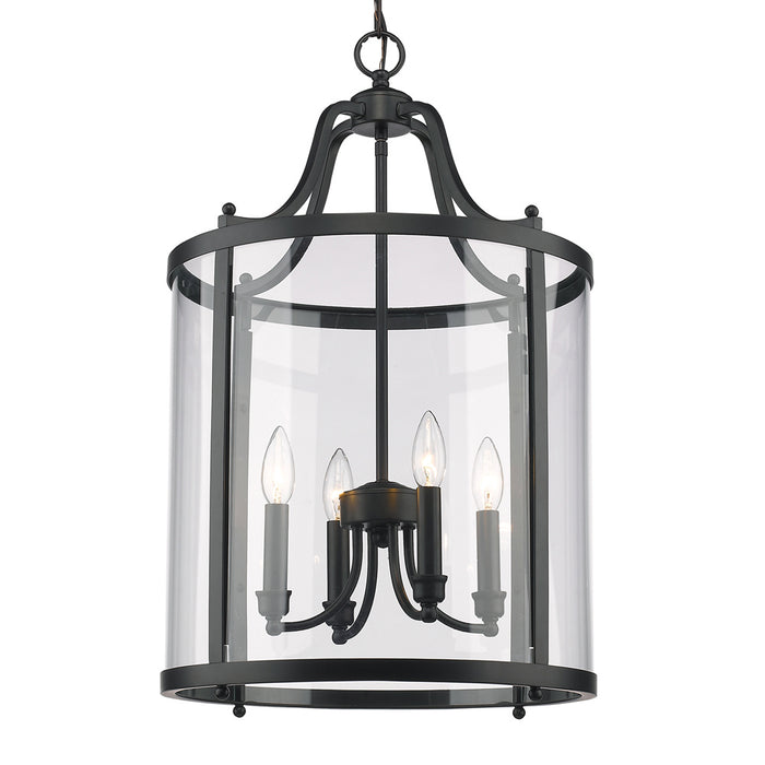 Golden 1157-4P BLK Four Light Pendant, Matte Black
