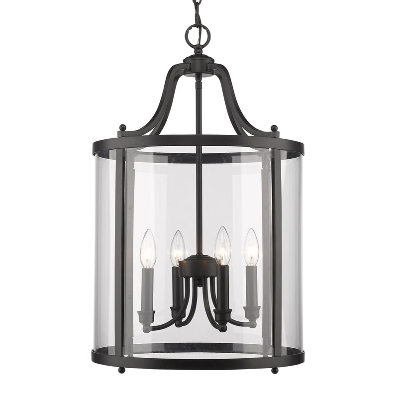 Golden 1157-4P BLK Four Light Pendant, Matte Black