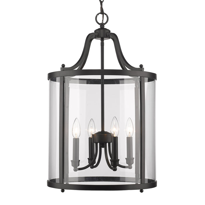 Golden 1157-4P BLK Four Light Pendant, Matte Black