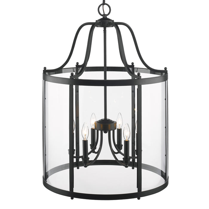 Golden 1157-6P BLK Six Light Pendant, Matte Black