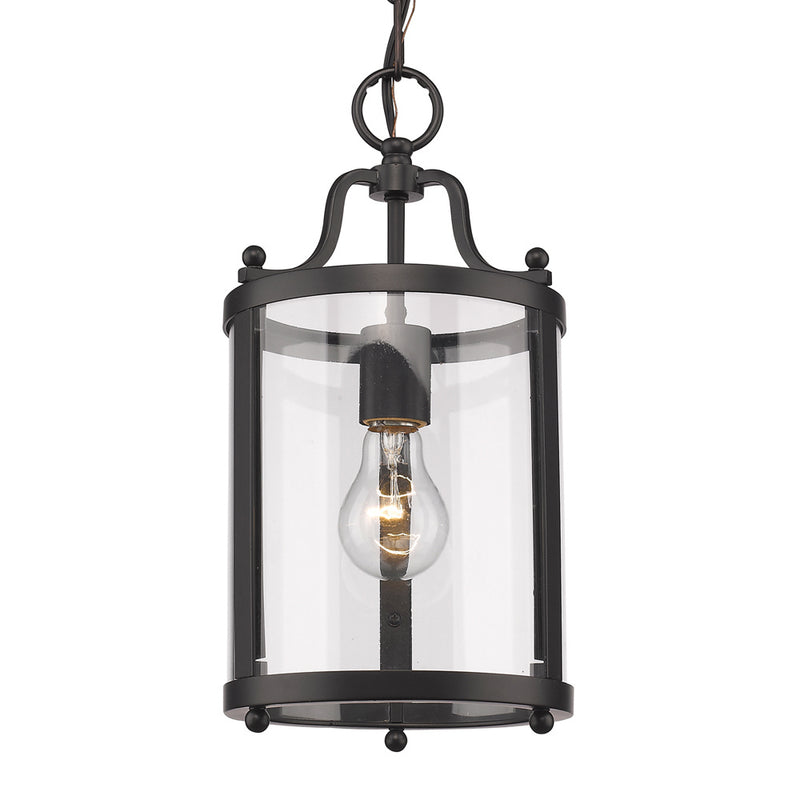 Golden 1157-M1L BLK One Light Mini Pendant, Matte Black