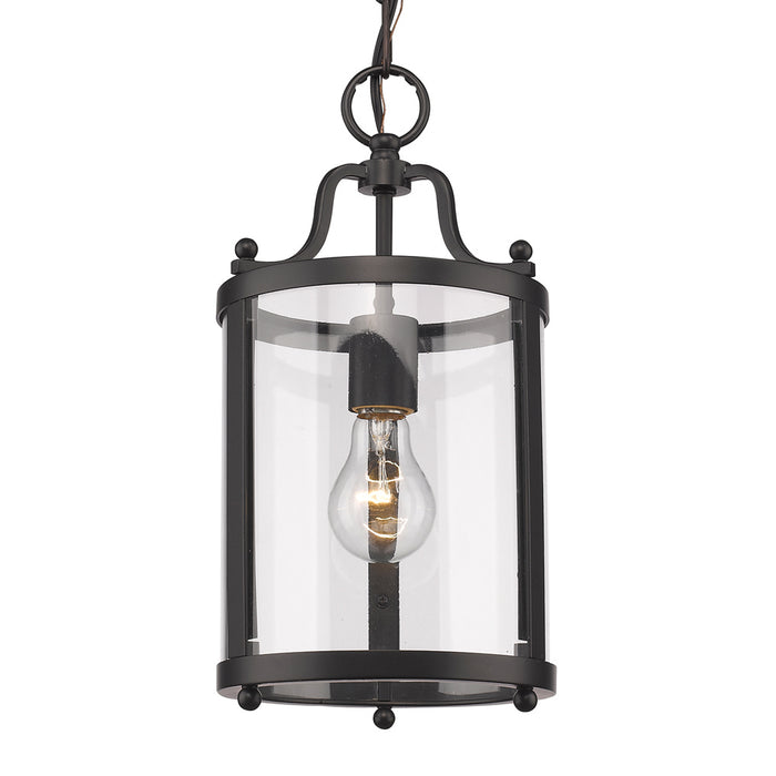 Golden 1157-M1L BLK One Light Mini Pendant, Matte Black