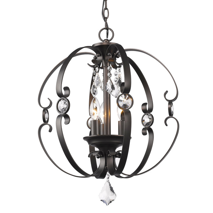 Golden 1323-3P EBB Three Light Pendant, Brushed Etruscan Bronze