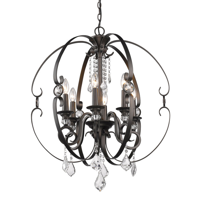 Golden 1323-6 EBB Six Light Chandelier, Brushed Etruscan Bronze