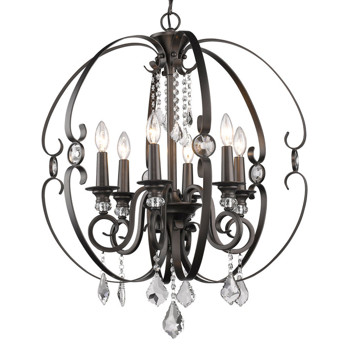 Golden 1323-6 EBB Six Light Chandelier, Brushed Etruscan Bronze