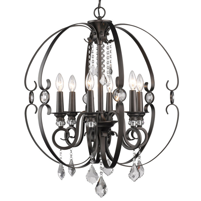 Golden 1323-6 EBB Six Light Chandelier, Brushed Etruscan Bronze
