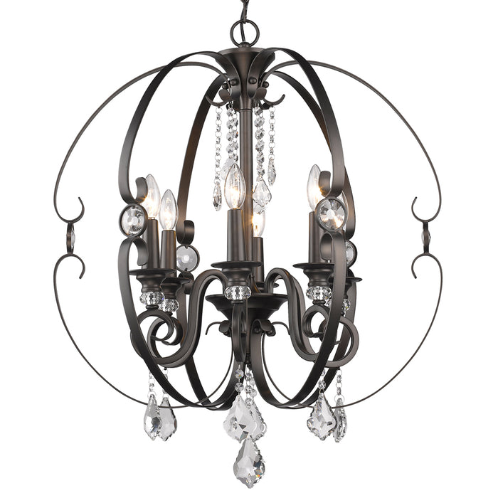 Golden 1323-6 EBB Six Light Chandelier, Brushed Etruscan Bronze