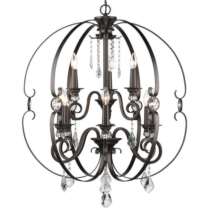 Golden 1323-9 EBB Nine Light Chandelier, Brushed Etruscan Bronze