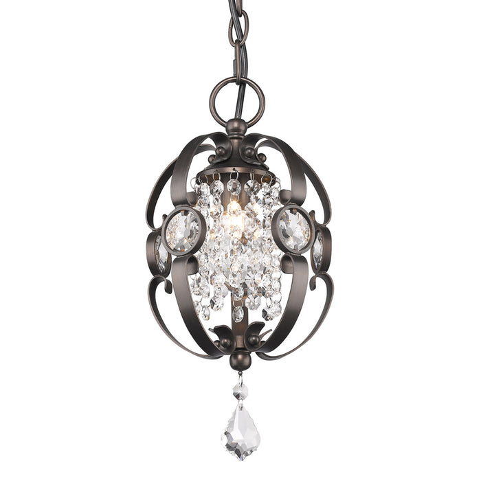 Golden 1323-M1L EBB One Light Mini Pendant, Brushed Etruscan Bronze