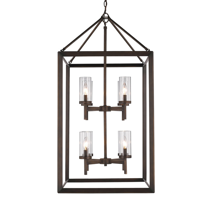 Golden 2073-8P GMT-CLR Eight Light Pendant, Gunmetal Bronze