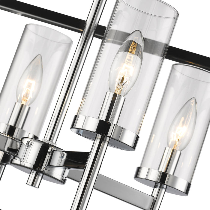 Golden 2074-4 CH-CLR Four Light Chandelier, Chrome