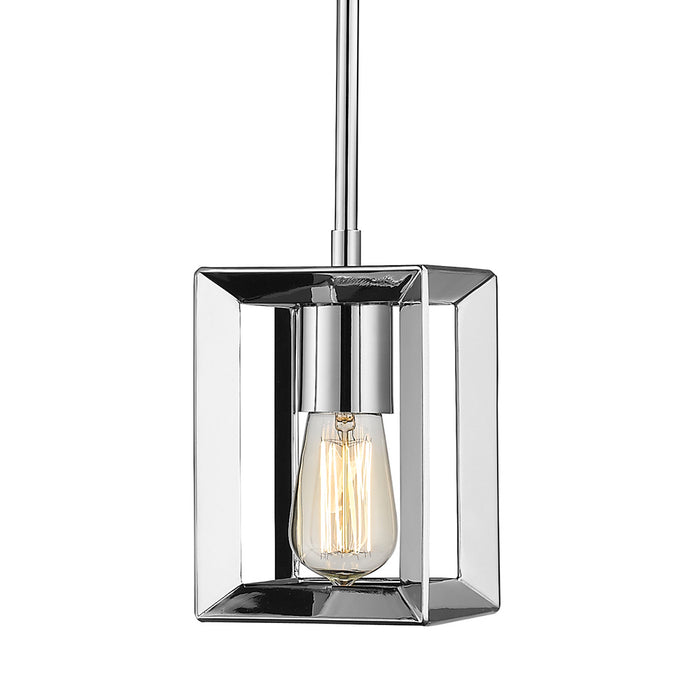 Golden 2074-M1L CH One Light Mini Pendant, Chrome