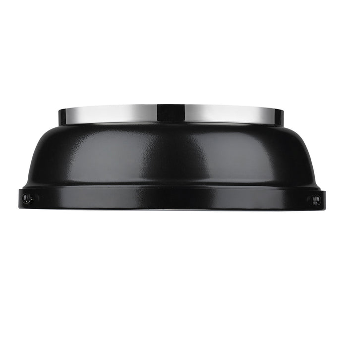 Golden 3602-14 CH-BK Two Light Flush Mount, Chrome