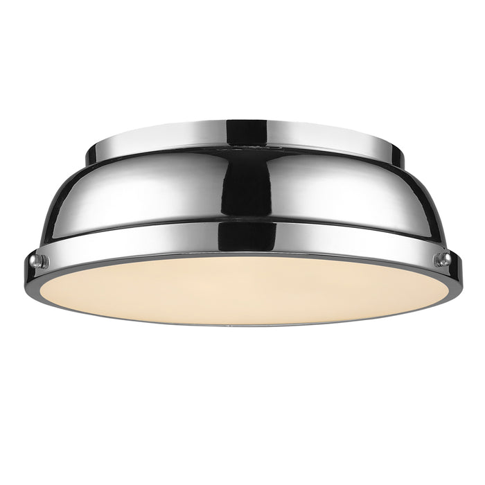 Golden 3602-14 CH-CH Two Light Flush Mount, Chrome
