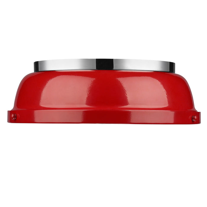 Golden 3602-14 CH-RD Two Light Flush Mount, Chrome