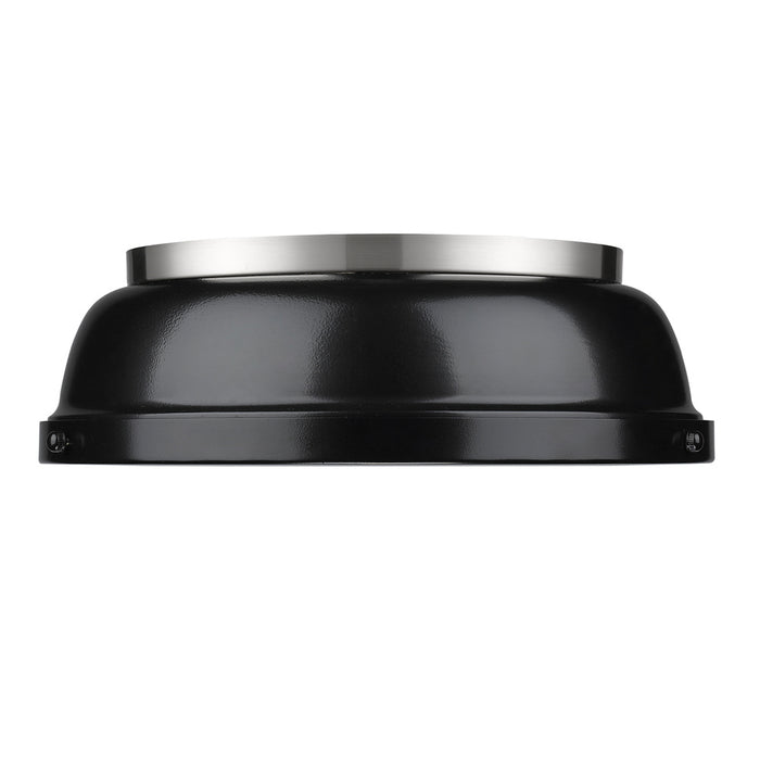 Golden 3602-14 PW-BK Two Light Flush Mount, Pewter