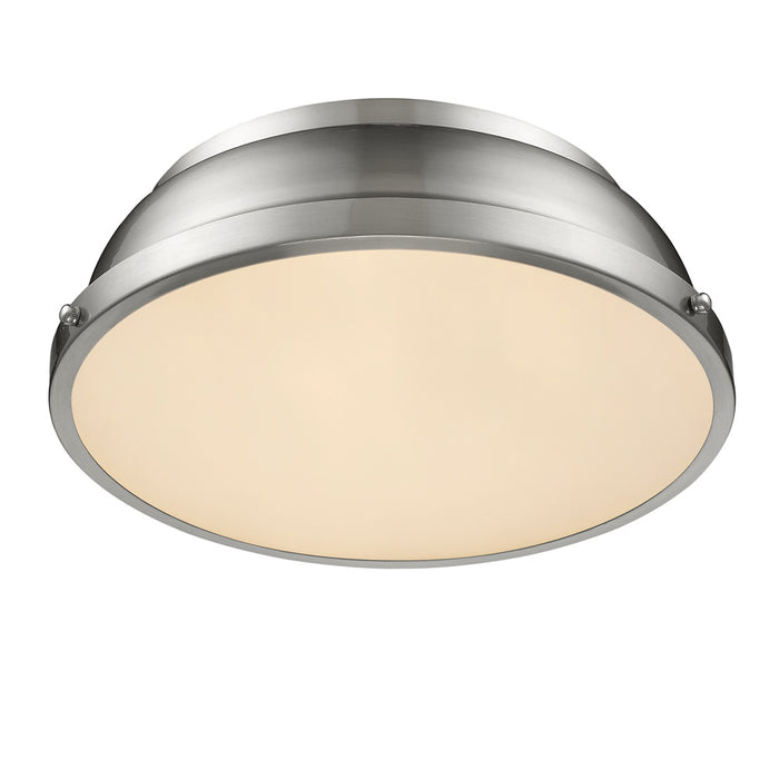 Golden 3602-14 PW-PW Two Light Flush Mount, Pewter