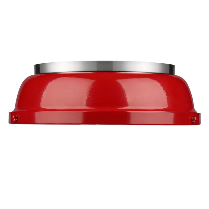 Golden 3602-14 PW-RD Two Light Flush Mount, Pewter
