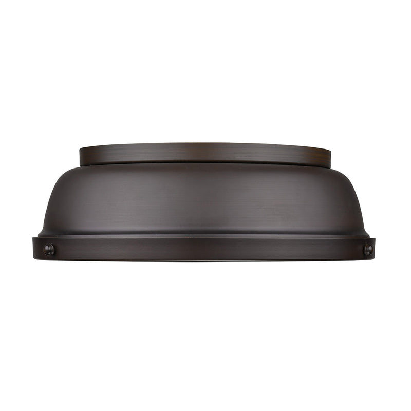 Golden 3602-14 RBZ-RBZ Two Light Flush Mount, Rubbed Bronze