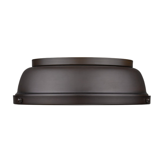 Golden 3602-14 RBZ-RBZ Two Light Flush Mount, Rubbed Bronze