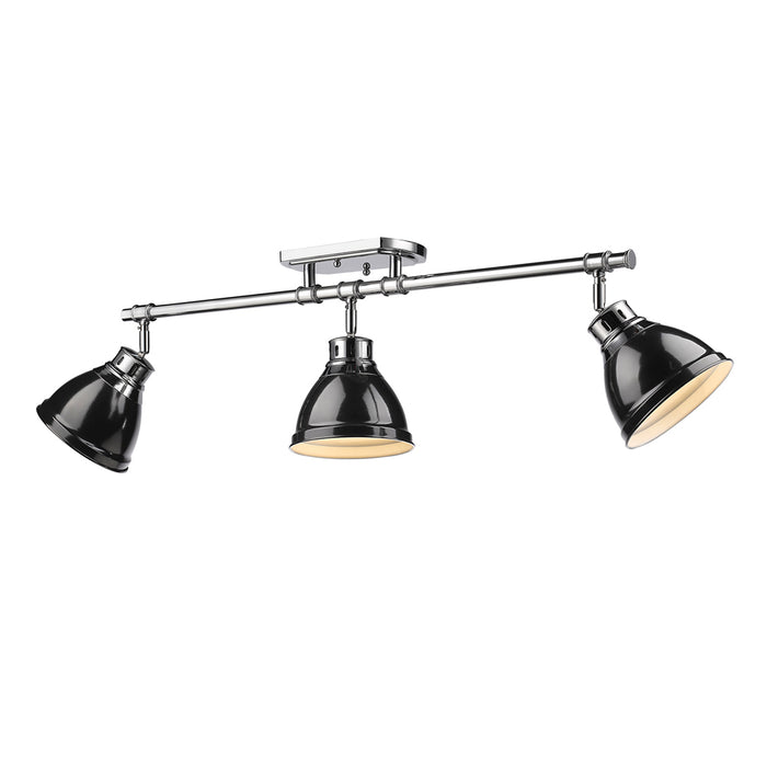 Golden 3602-3SF CH-BK Three Light Semi-Flush Mount, Chrome