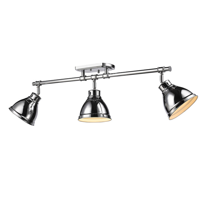 Golden 3602-3SF CH-CH Three Light Semi-Flush Mount, Chrome