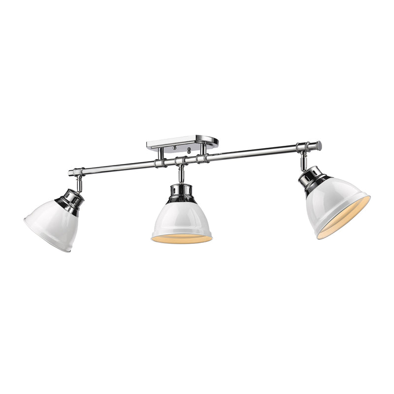 Golden 3602-3SF CH-WH Three Light Semi-Flush Mount, Chrome