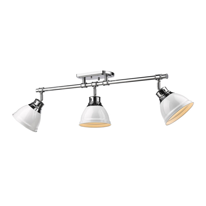 Golden 3602-3SF CH-WH Three Light Semi-Flush Mount, Chrome
