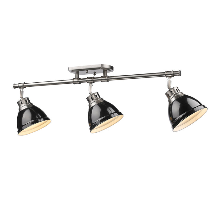 Golden 3602-3SF PW-BK Three Light Semi-Flush Mount, Pewter