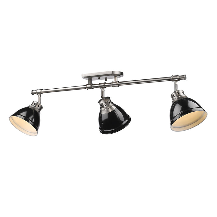 Golden 3602-3SF PW-BK Three Light Semi-Flush Mount, Pewter