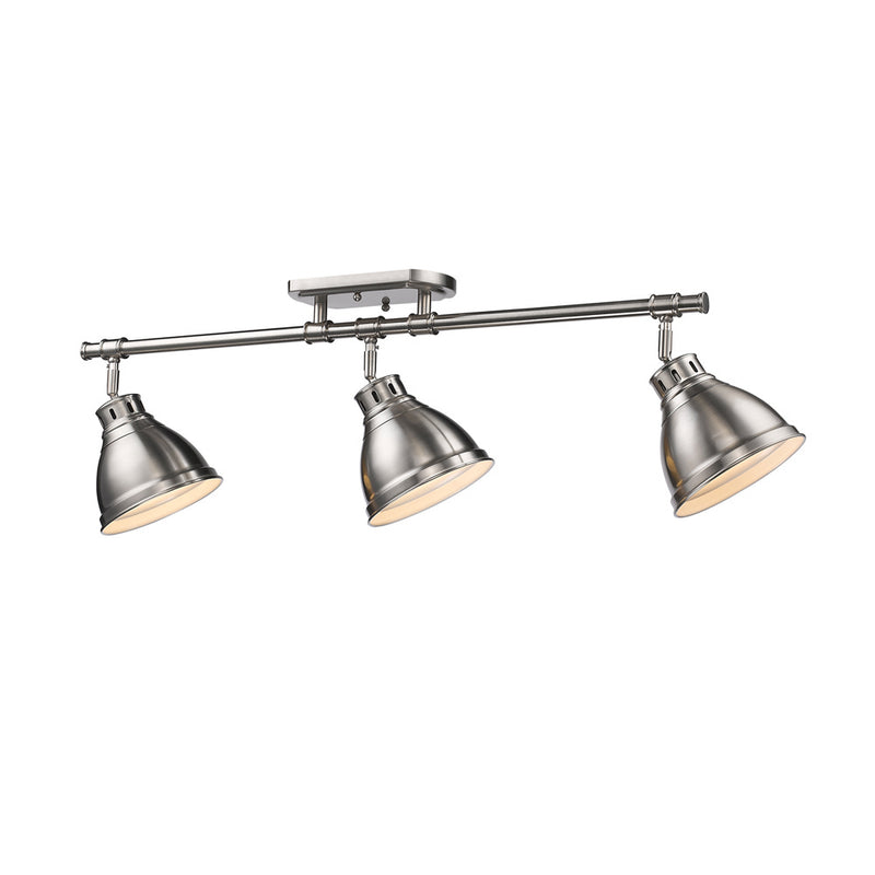 Golden 3602-3SF PW-PW Three Light Semi-Flush Mount, Pewter