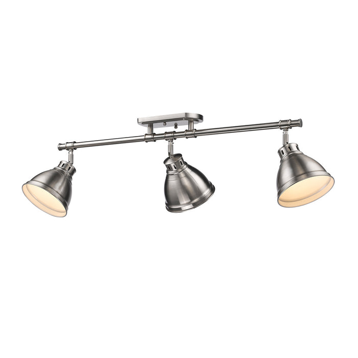 Golden 3602-3SF PW-PW Three Light Semi-Flush Mount, Pewter