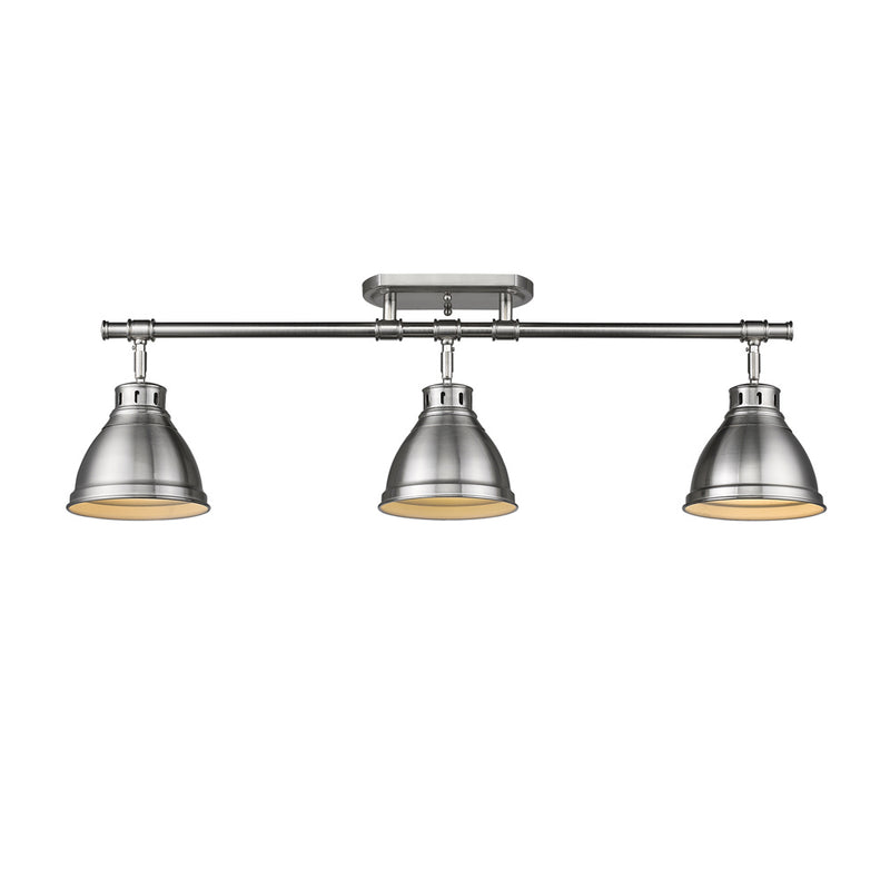 Golden 3602-3SF PW-PW Three Light Semi-Flush Mount, Pewter